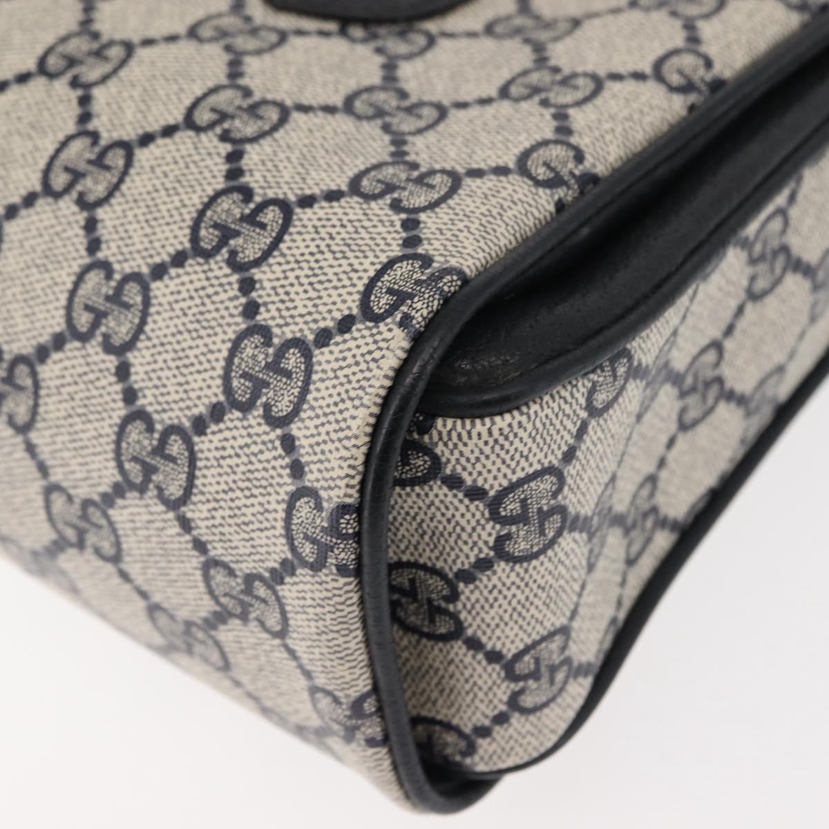 GUCCI GG Supreme Hand Bag PVC Leather Navy Auth BA6754