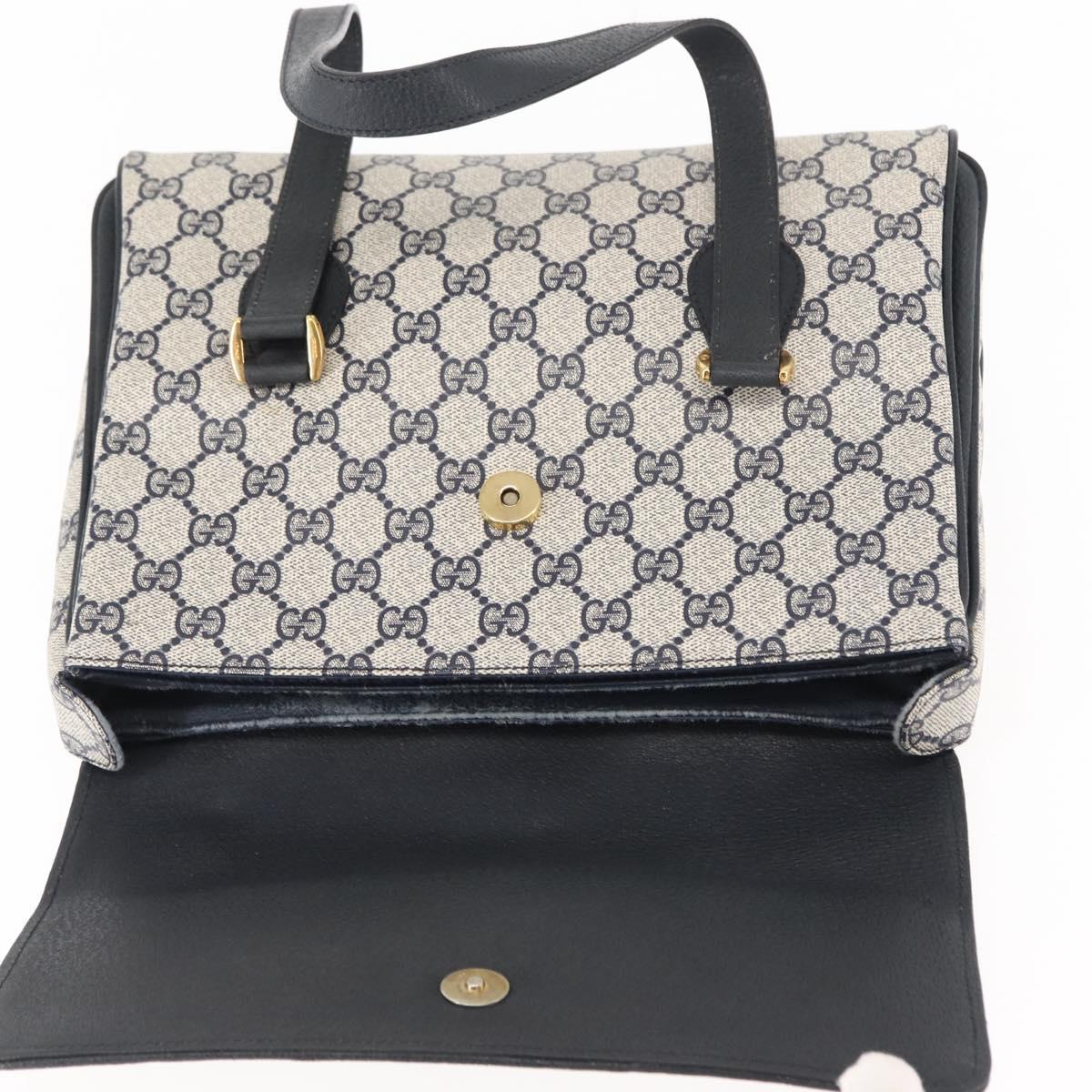 GUCCI GG Supreme Hand Bag PVC Leather Navy Auth BA6754