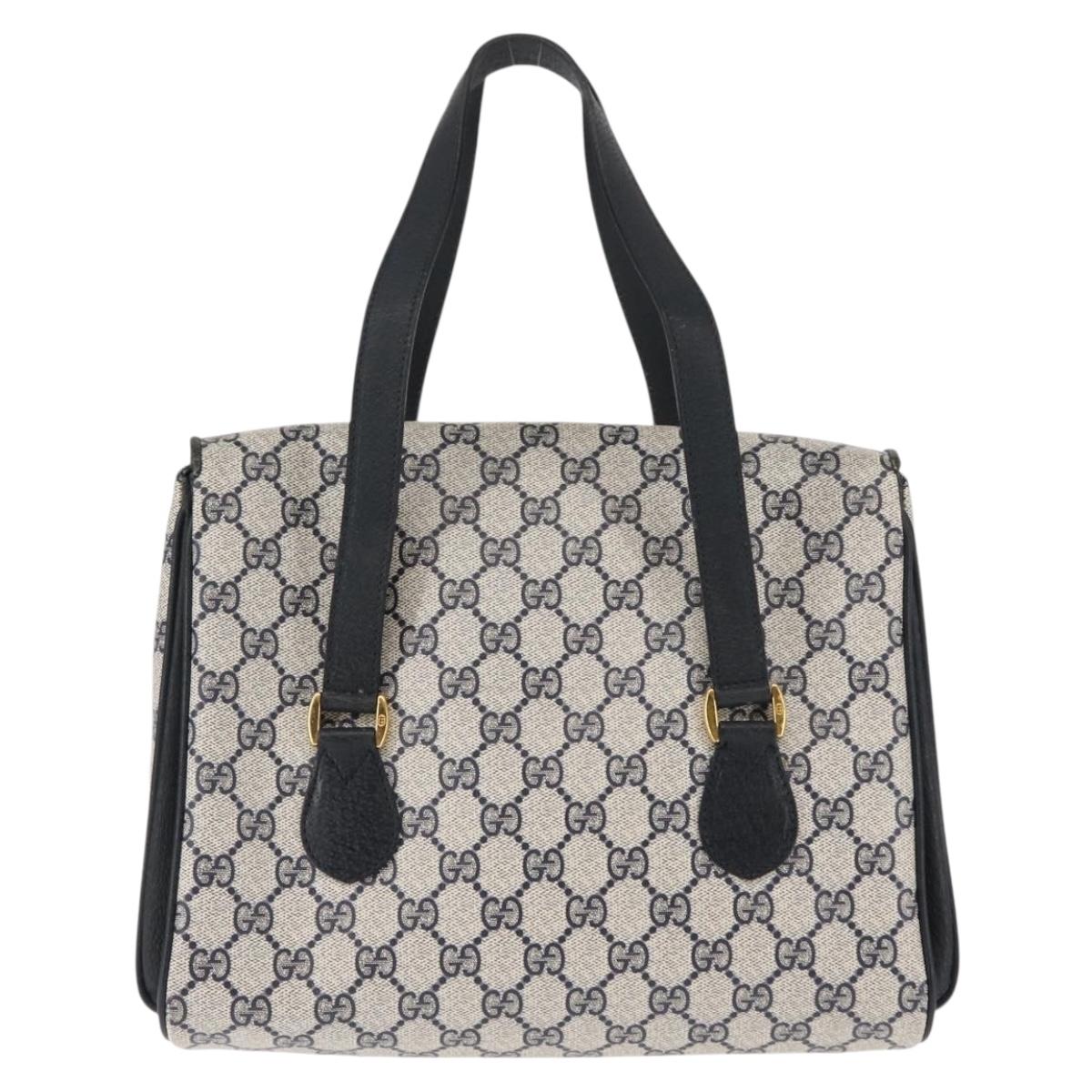 GUCCI GG Supreme Hand Bag PVC Leather Navy Auth BA6754