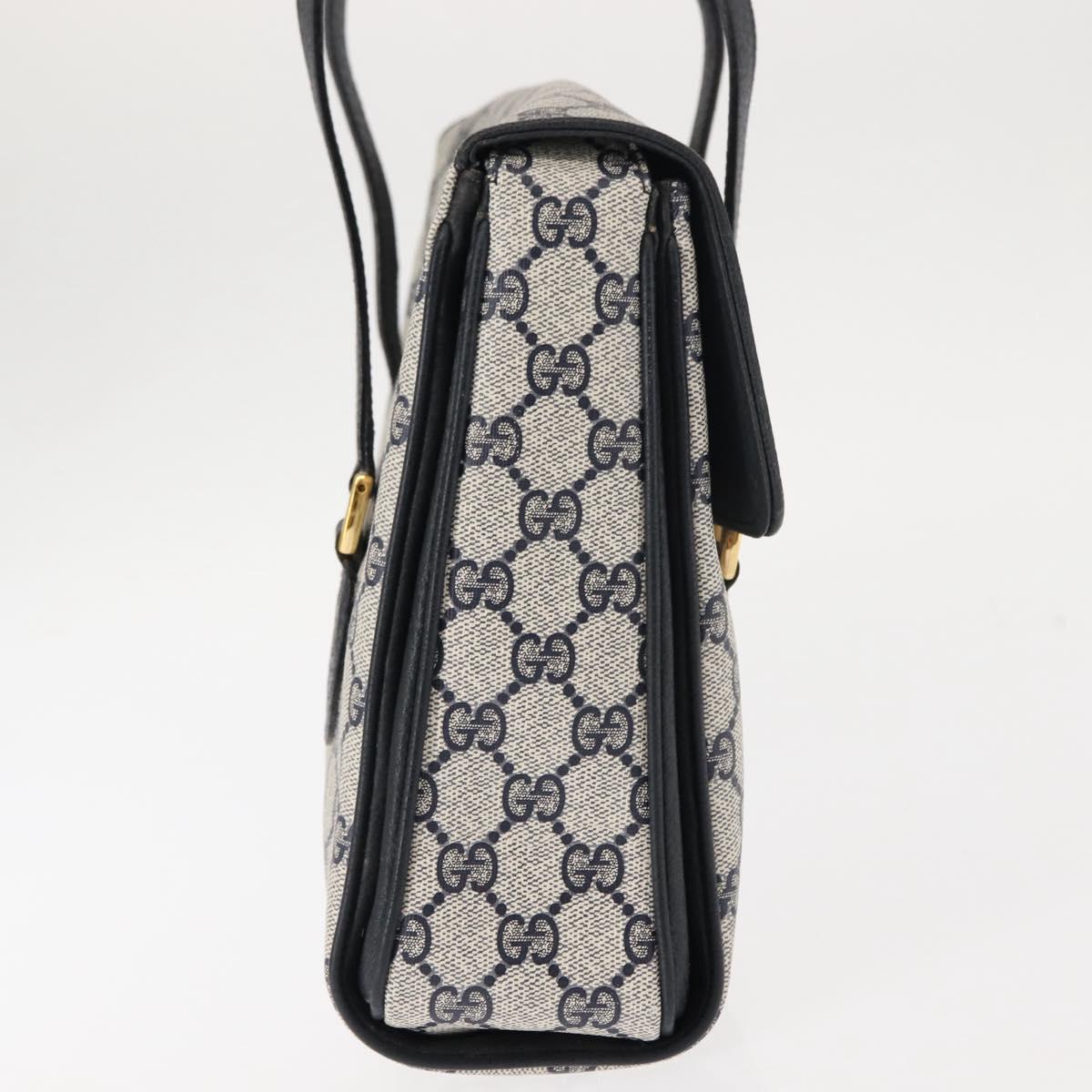 GUCCI GG Supreme Hand Bag PVC Leather Navy Auth BA6754