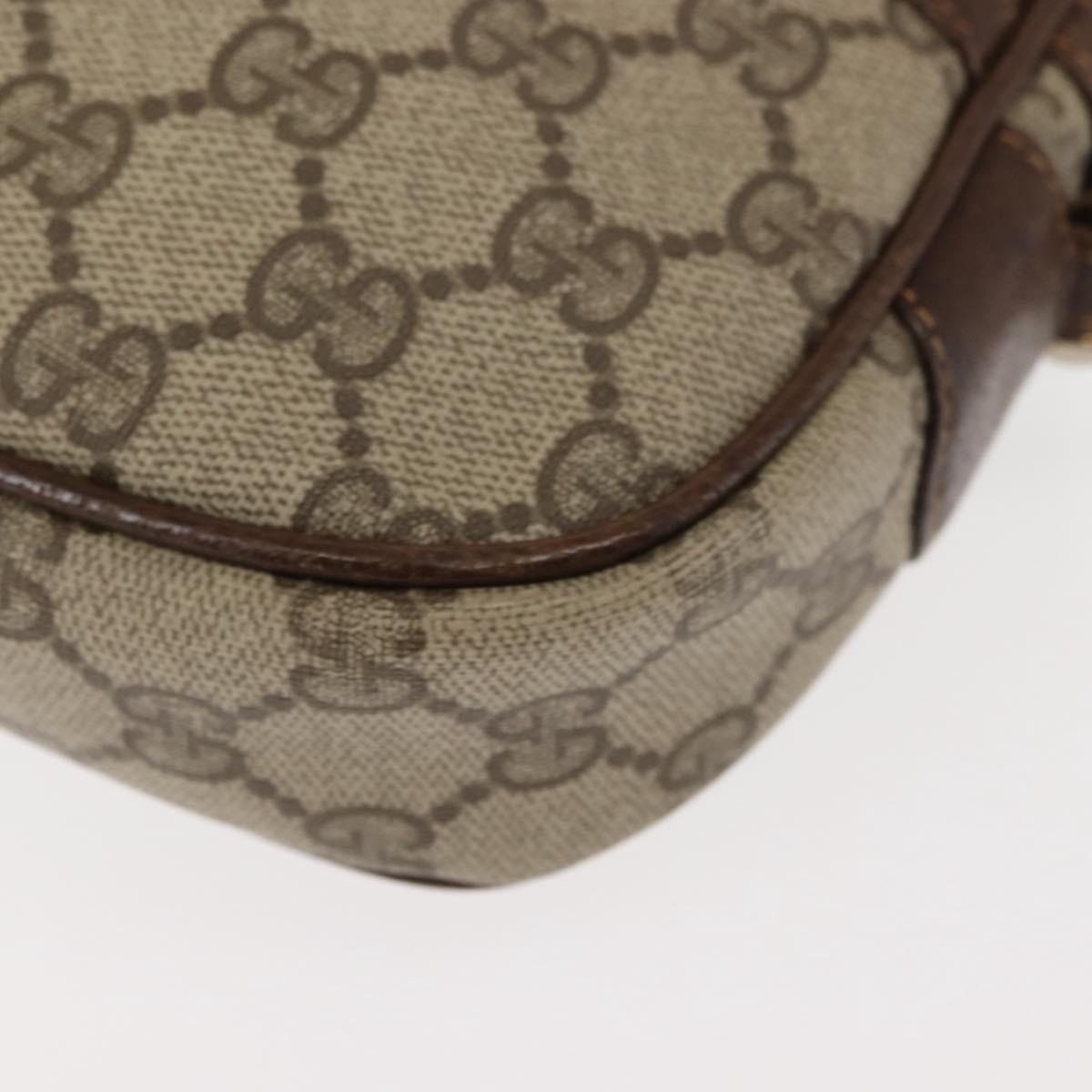 GUCCI GG Supreme Shoulder Bag PVC Leather Beige Auth BA6759