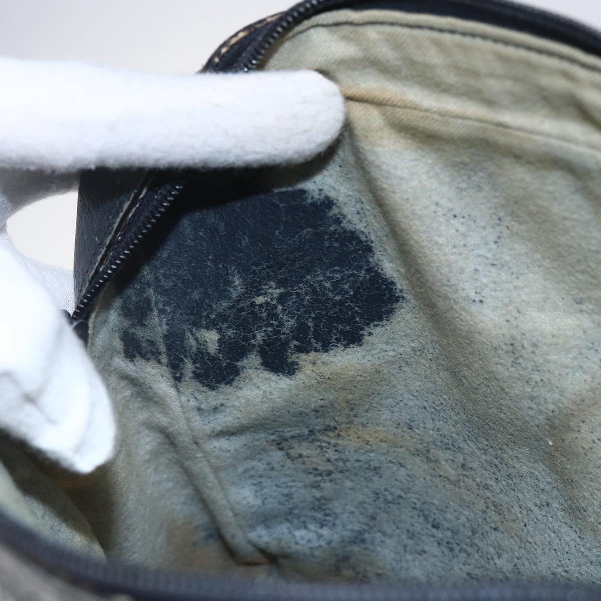 GUCCI GG Canvas Sherry Line Shoulder Bag PVC Leather Navy Red Auth BA6760