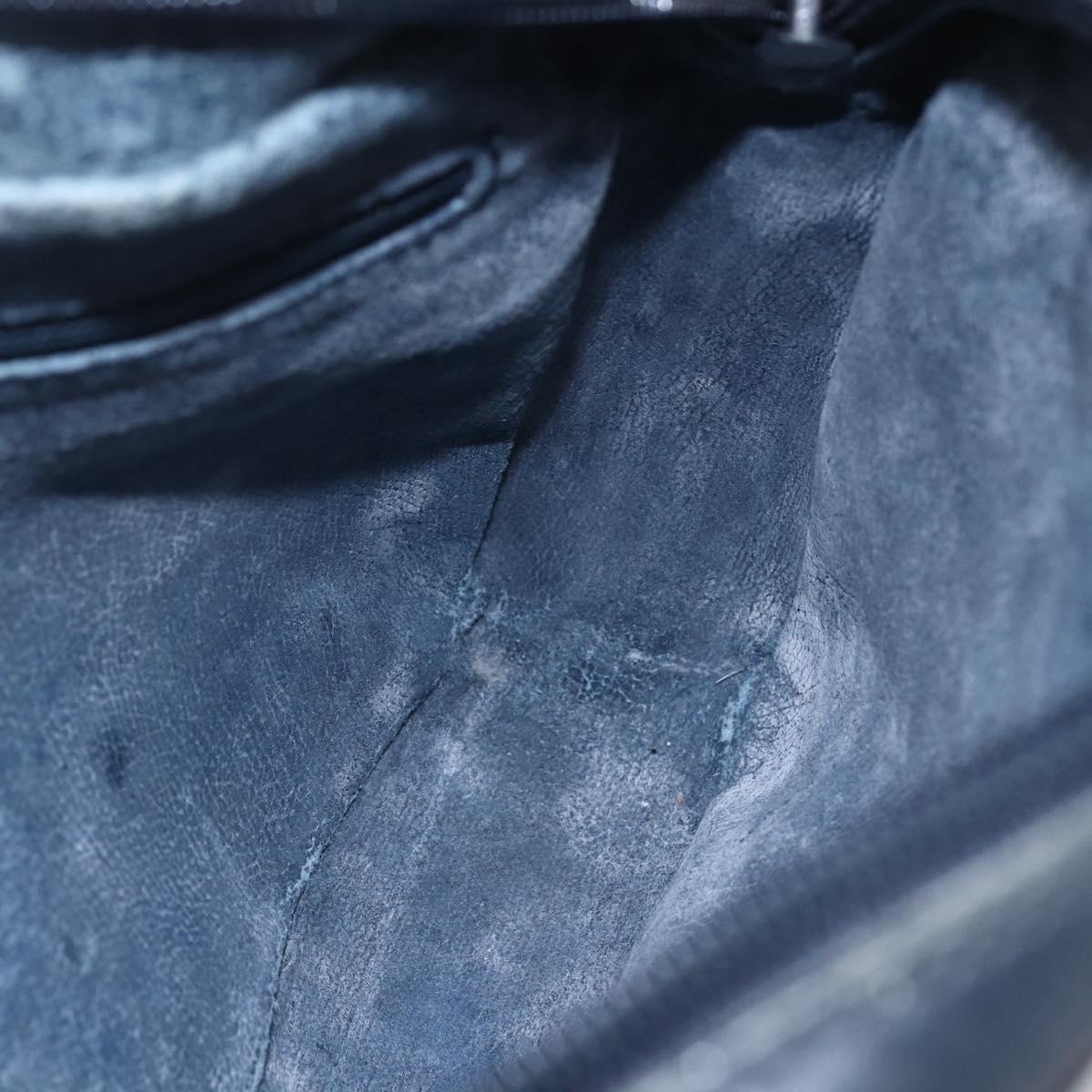 GUCCI Micro GG Canvas Shoulder Bag PVC Leather Navy Auth BA6762