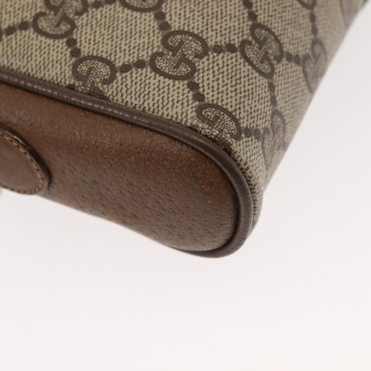 GUCCI GG Canvas Web Sherry Line Shoulder Bag PVC Leather Beige Green Auth BA6764