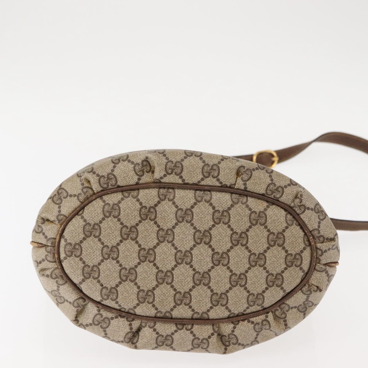 GUCCI GG Supreme Shoulder Bag PVC Leather Beige Auth BA6765