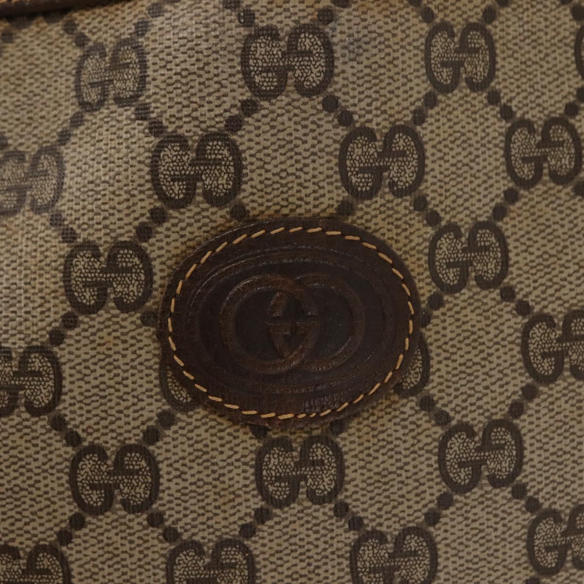 GUCCI GG Supreme Shoulder Bag PVC Leather Beige Auth BA6765