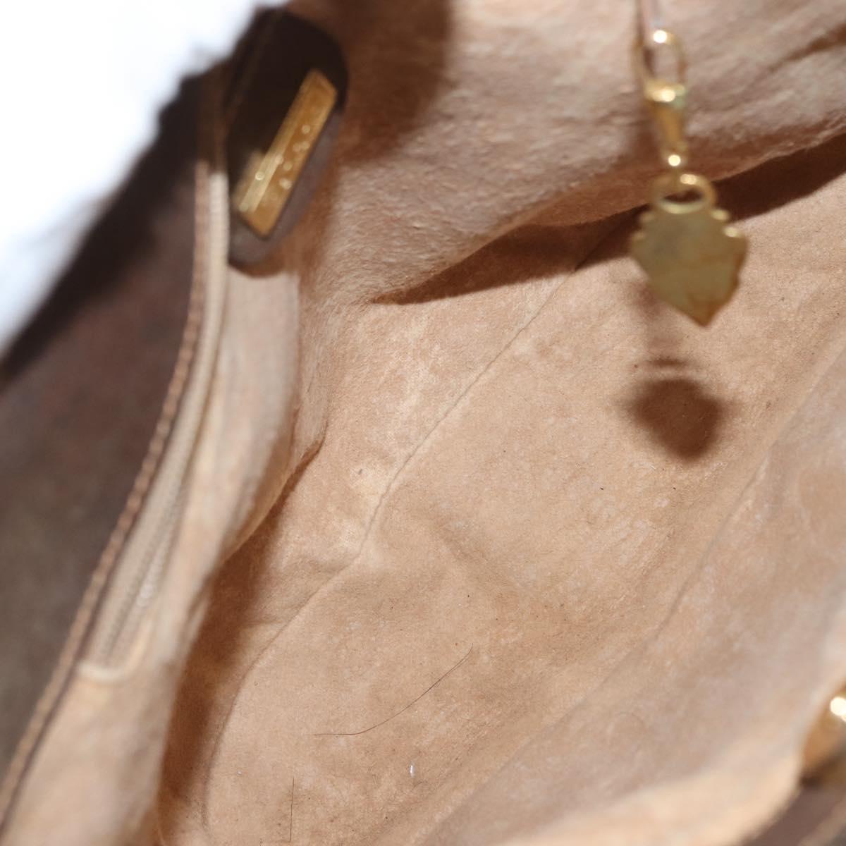 GUCCI GG Supreme Shoulder Bag PVC Leather Beige Auth BA6765