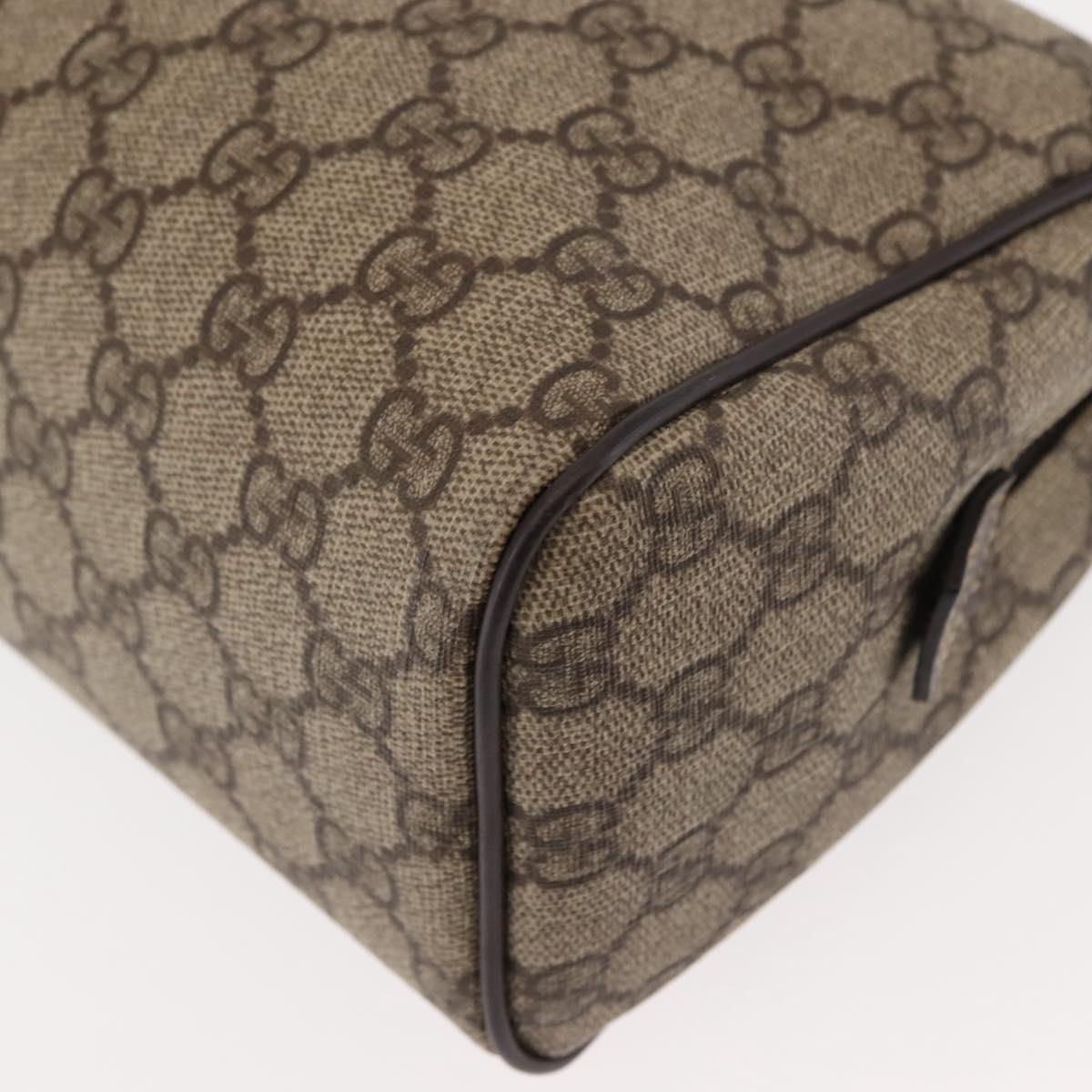GUCCI GG Supreme Clutch Bag PVC Leather Beige Auth BA6768