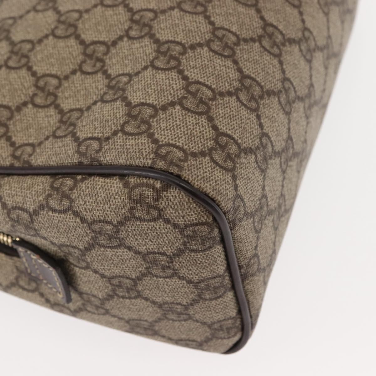 GUCCI GG Supreme Clutch Bag PVC Leather Beige Auth BA6768