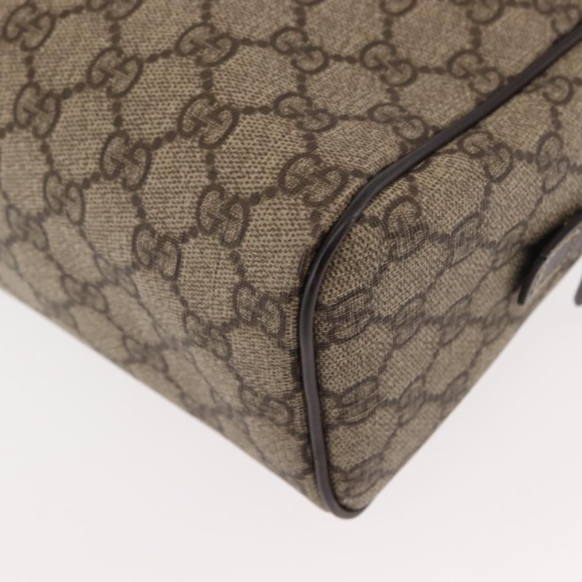 GUCCI GG Supreme Clutch Bag PVC Leather Beige Auth BA6768