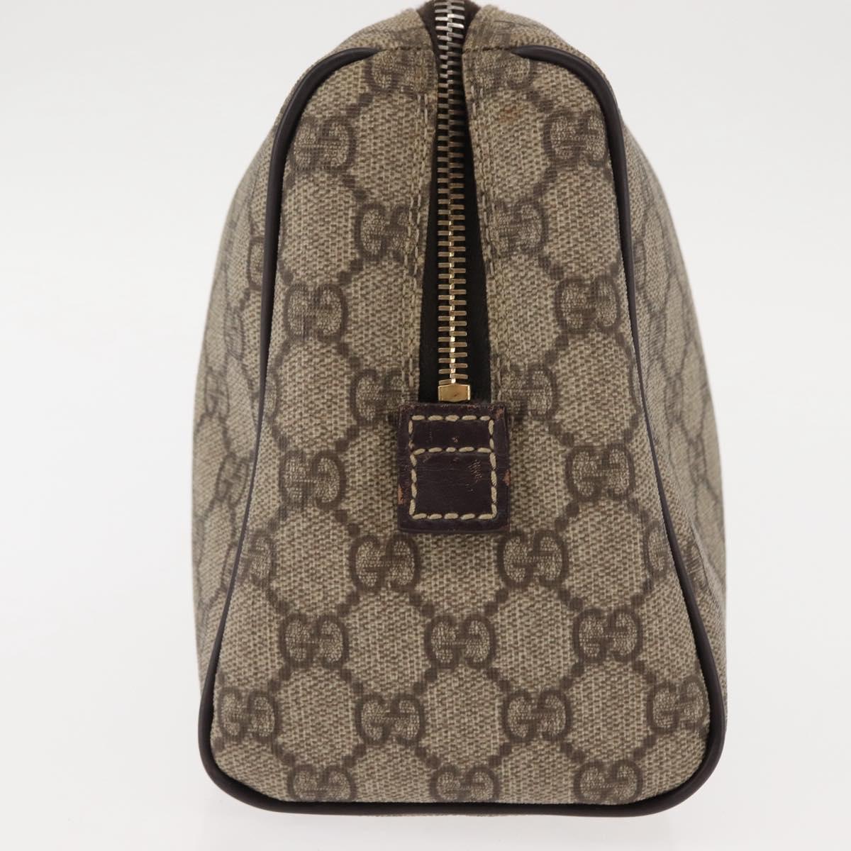 GUCCI GG Supreme Clutch Bag PVC Leather Beige Auth BA6768