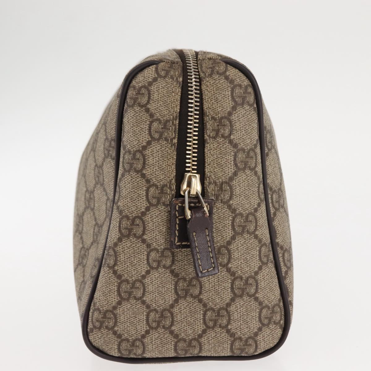 GUCCI GG Supreme Clutch Bag PVC Leather Beige Auth BA6768