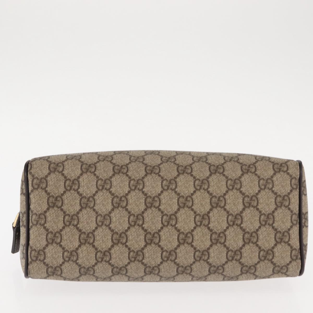 GUCCI GG Supreme Clutch Bag PVC Leather Beige Auth BA6768