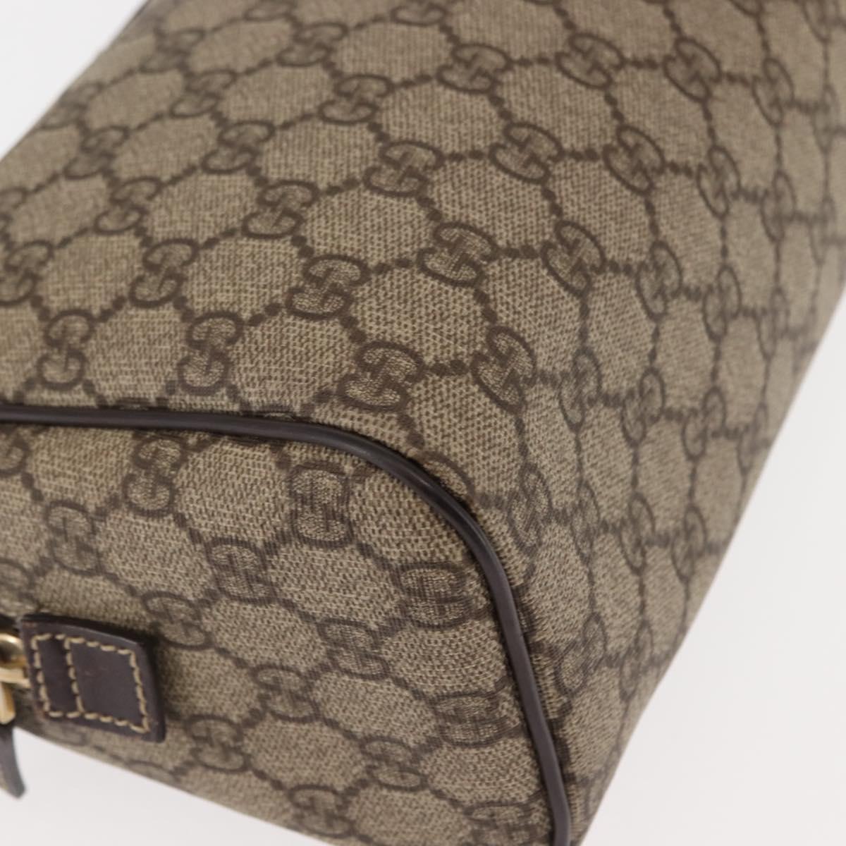 GUCCI GG Supreme Clutch Bag PVC Leather Beige Auth BA6768