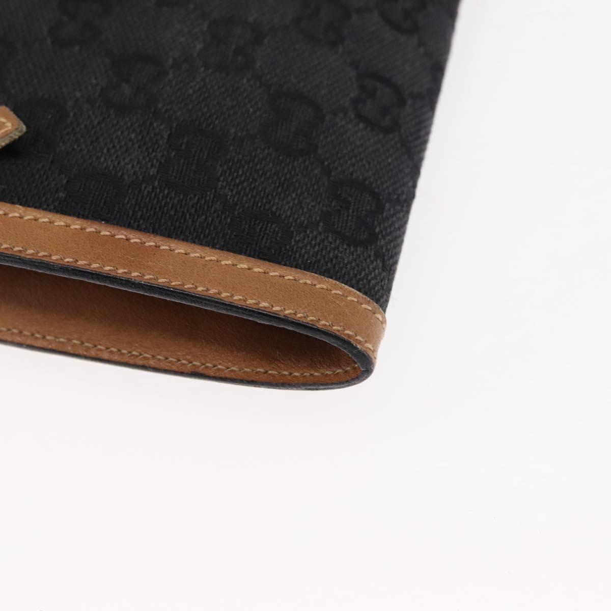 GUCCI GG Canvas Shoulder Bag Canvas Black Brown Auth BA6774