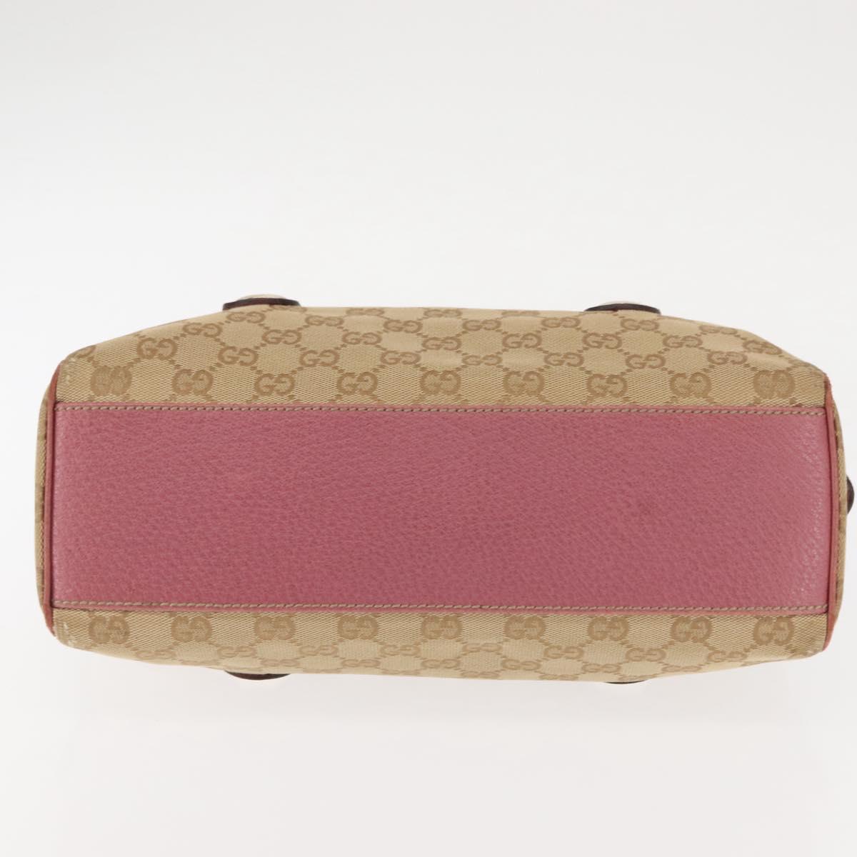 GUCCI GG Canvas Shoulder Bag Beige Gold 152457 Auth BA6775