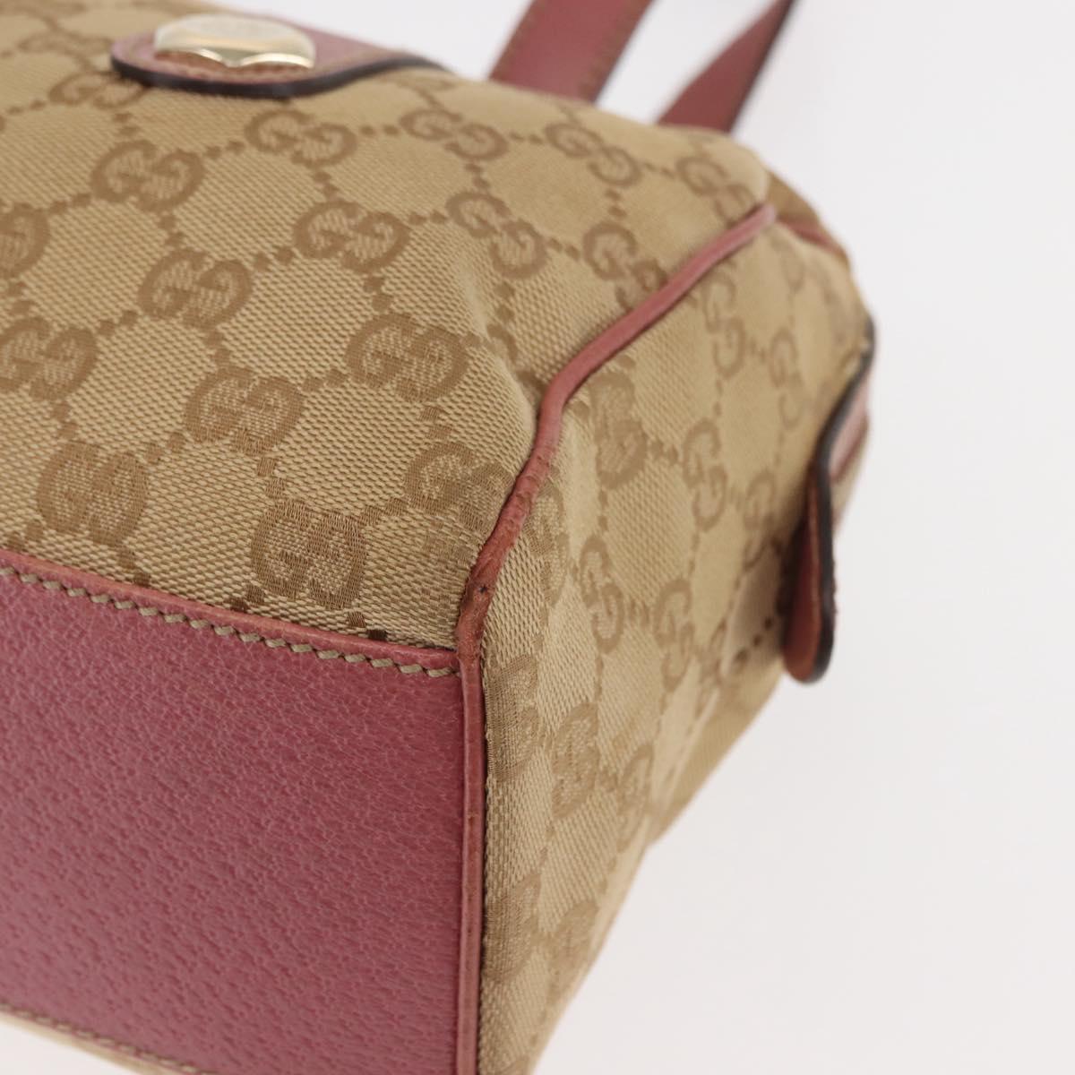GUCCI GG Canvas Shoulder Bag Beige Gold 152457 Auth BA6775