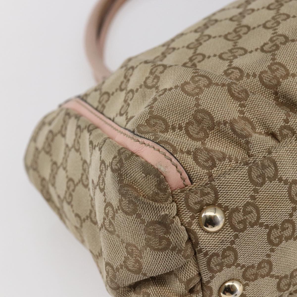 GUCCI GG Canvas Abbey Tote Bag Beige Gold 189831 Auth BA6776