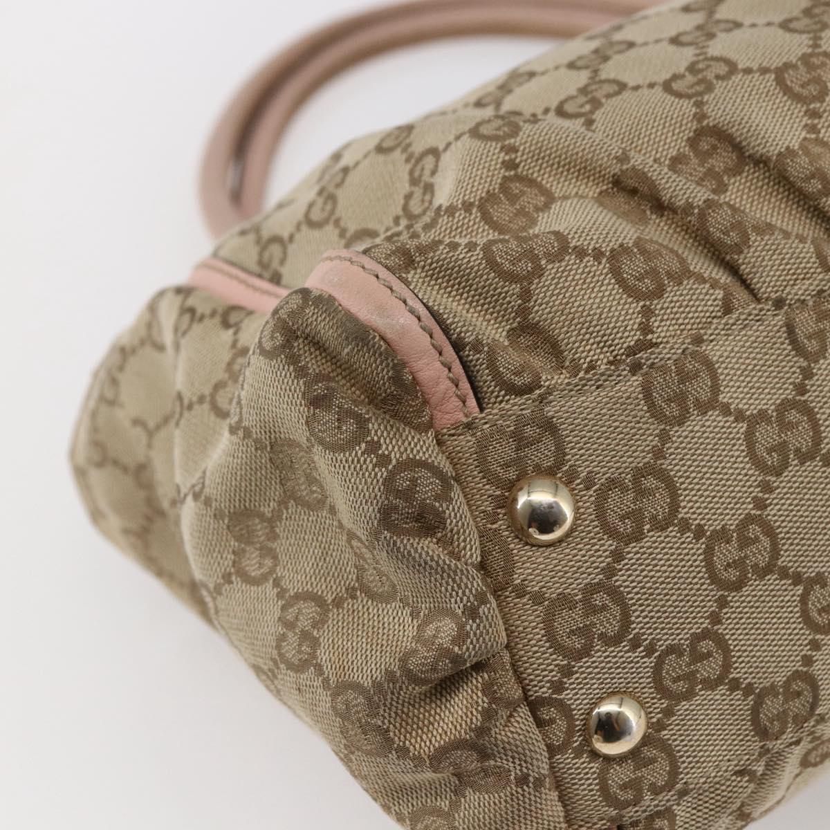 GUCCI GG Canvas Abbey Tote Bag Beige Gold 189831 Auth BA6776