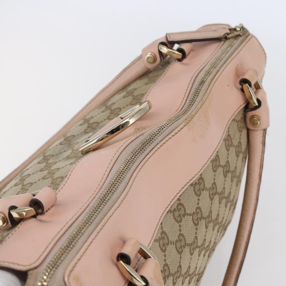 GUCCI GG Canvas Abbey Tote Bag Beige Gold 189831 Auth BA6776