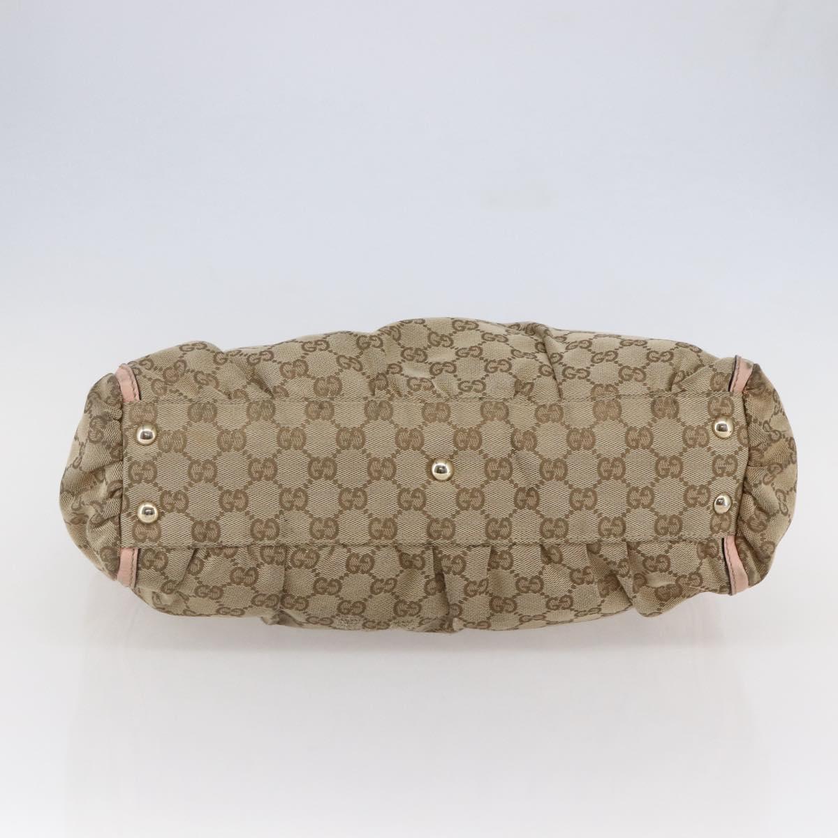 GUCCI GG Canvas Abbey Tote Bag Beige Gold 189831 Auth BA6776