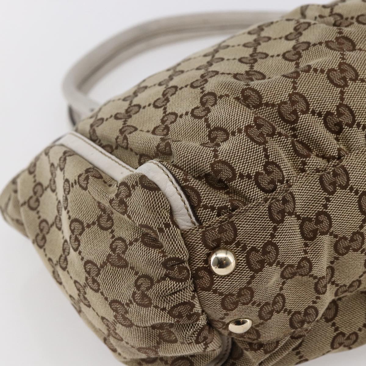 GUCCI GG Canvas Abbey Tote Bag Beige Gold 189831 Auth BA6780