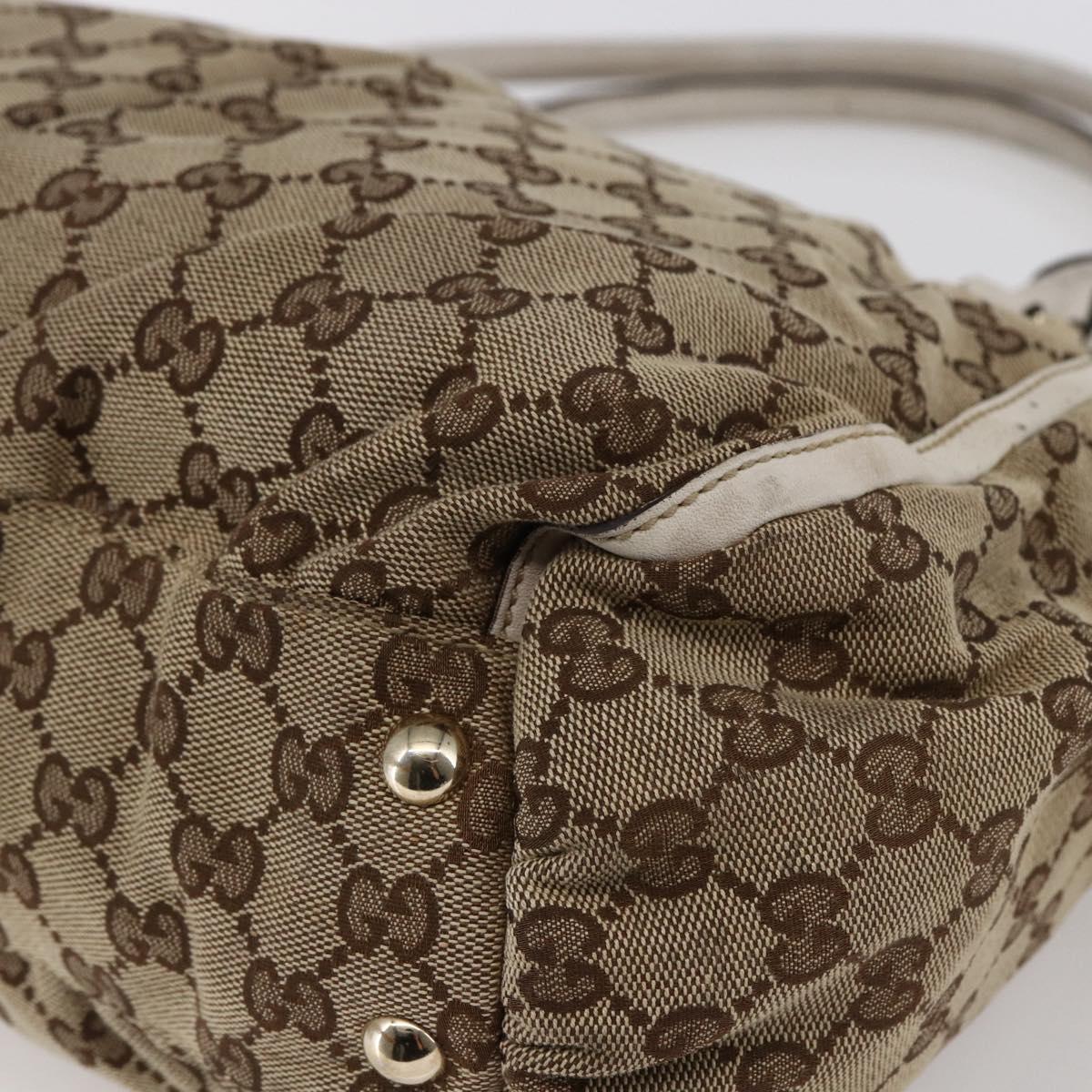 GUCCI GG Canvas Abbey Tote Bag Beige Gold 189831 Auth BA6780