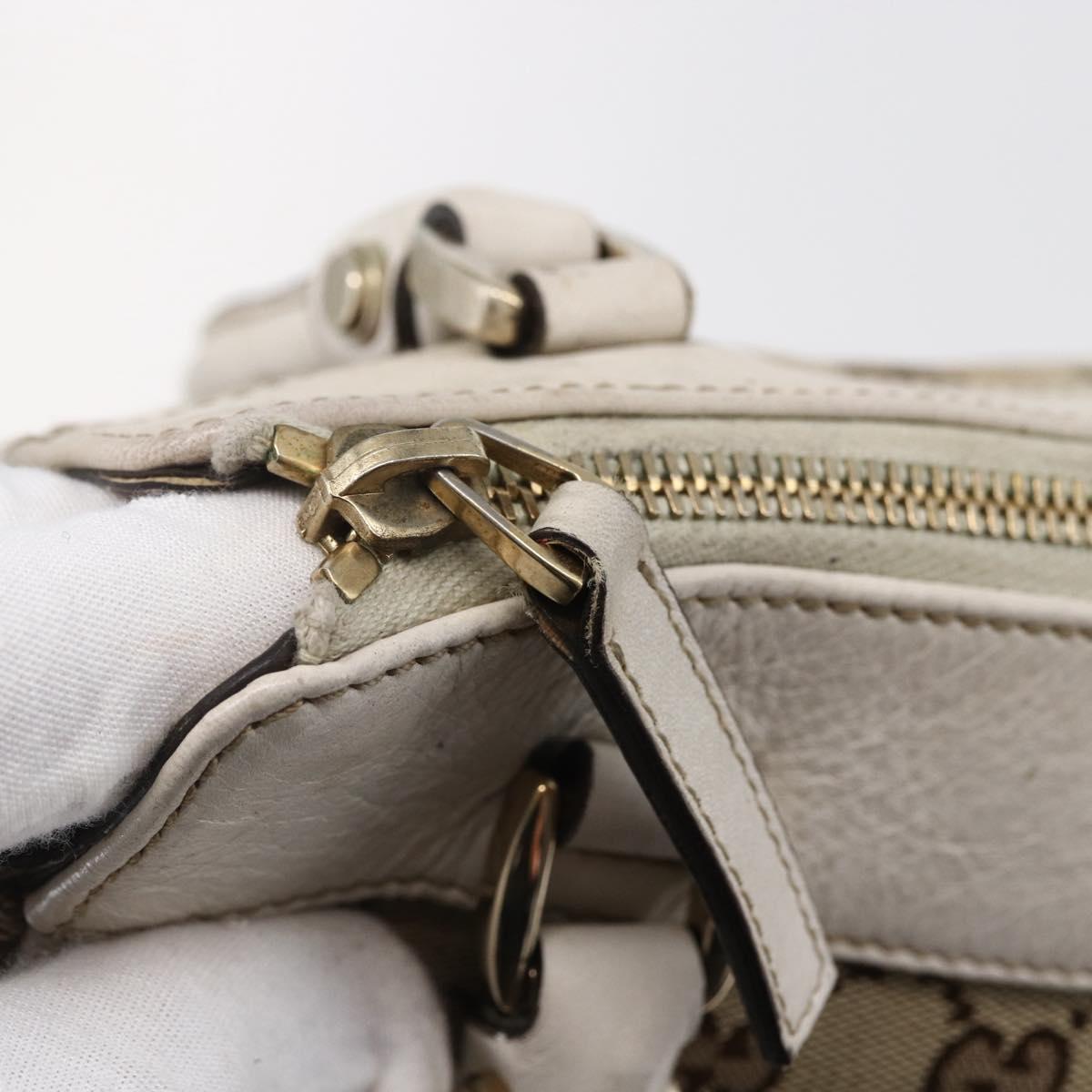 GUCCI GG Canvas Abbey Tote Bag Beige Gold 189831 Auth BA6780