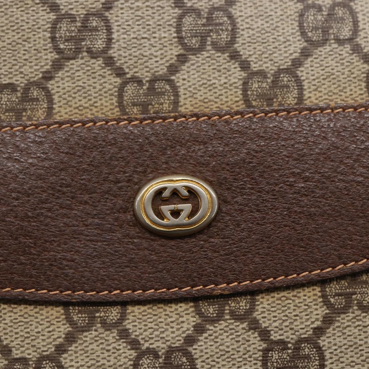 GUCCI GG Supreme Hand Bag PVC Beige Gold 156 02 905 Auth BA6783