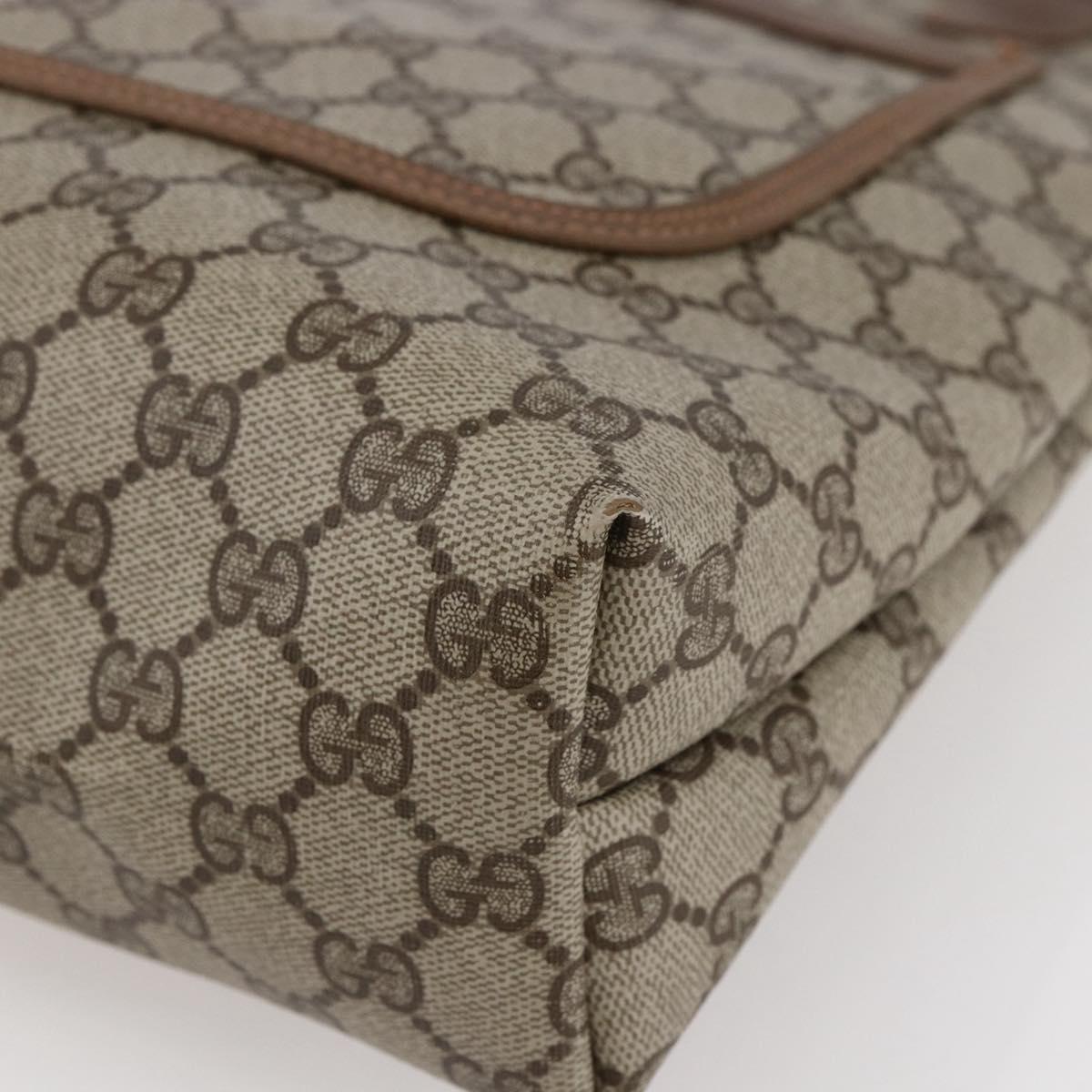 GUCCI GG Supreme Web Sherry Line Hand Bag PVC Beige Gold 39 02 003 Auth BA6784
