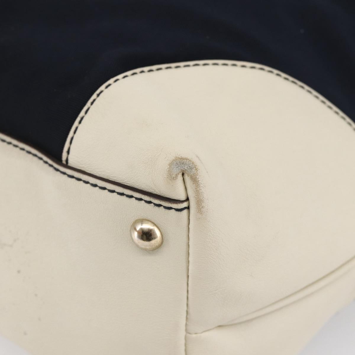 GUCCI Tote Bag Nylon Leather Navy 170008 Auth BA6786