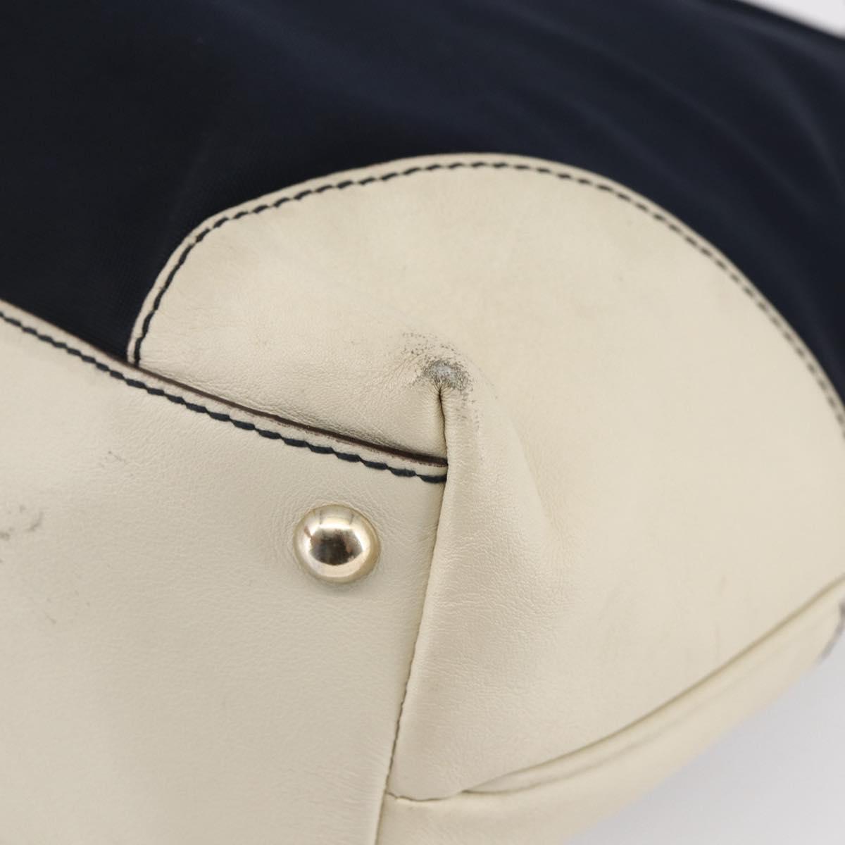 GUCCI Tote Bag Nylon Leather Navy 170008 Auth BA6786