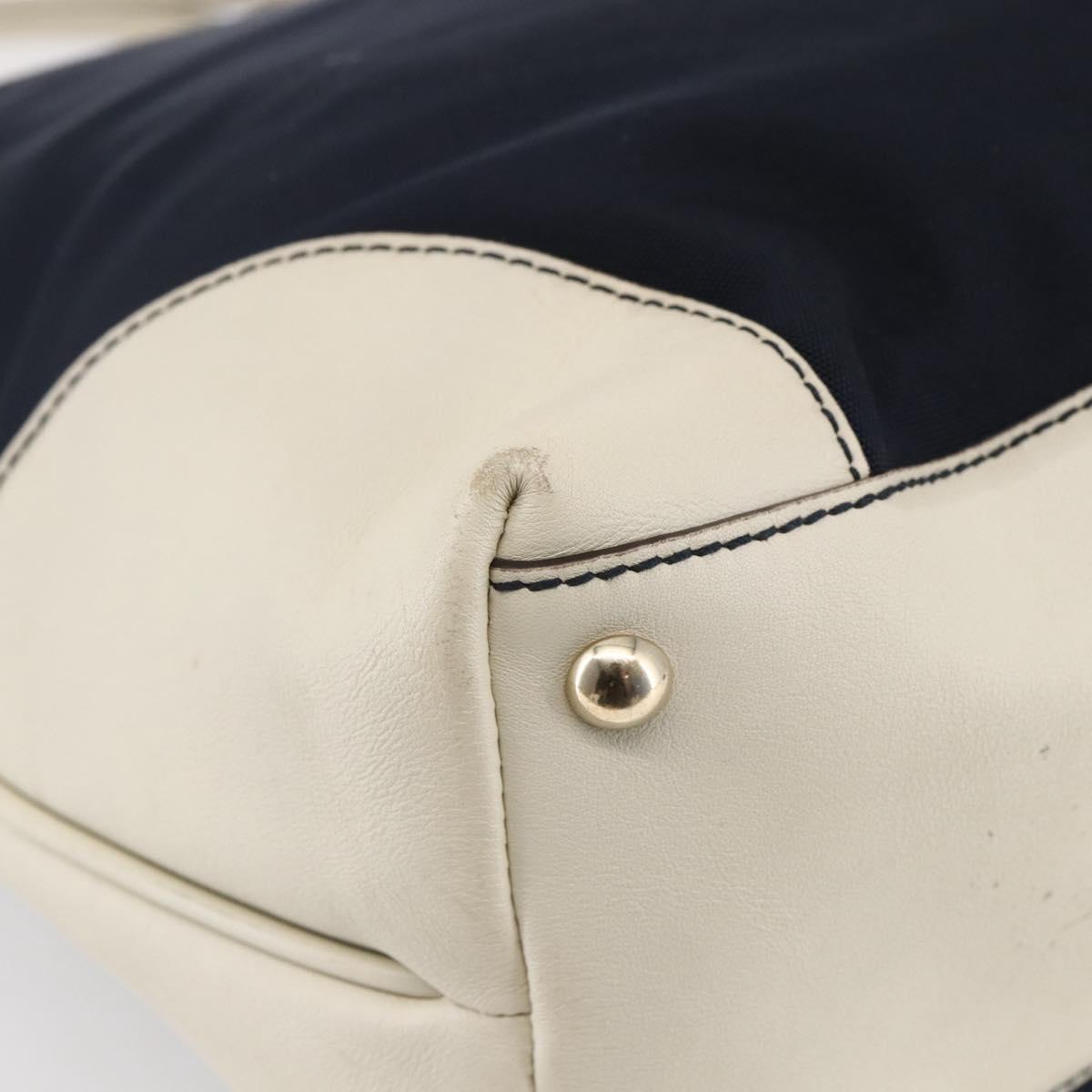 GUCCI Tote Bag Nylon Leather Navy 170008 Auth BA6786