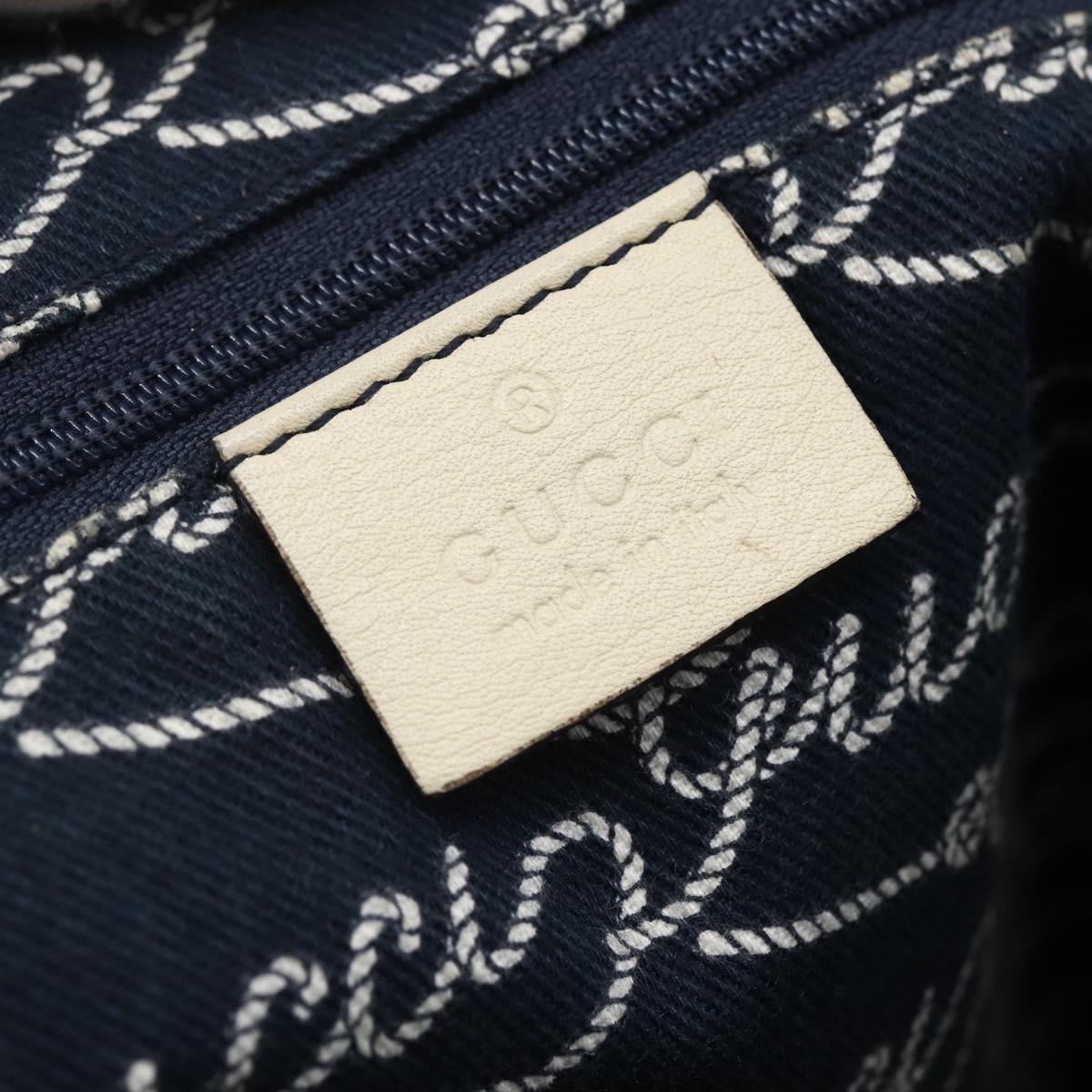 GUCCI Tote Bag Nylon Leather Navy 170008 Auth BA6786