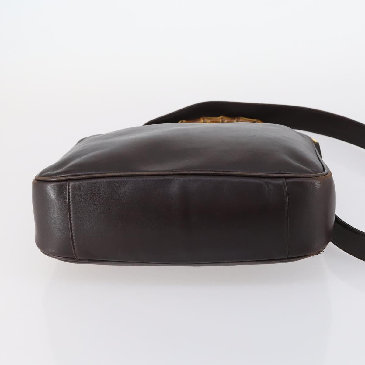 GUCCI Bamboo Hand Bag Leather 2way Brown Auth BA6789