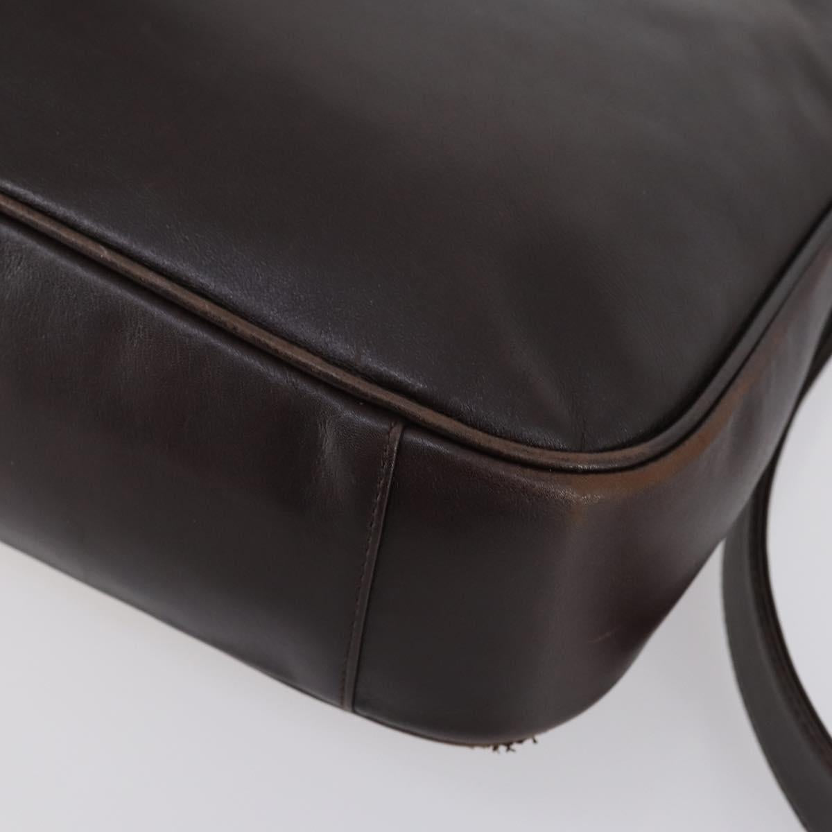 GUCCI Bamboo Hand Bag Leather 2way Brown Auth BA6789