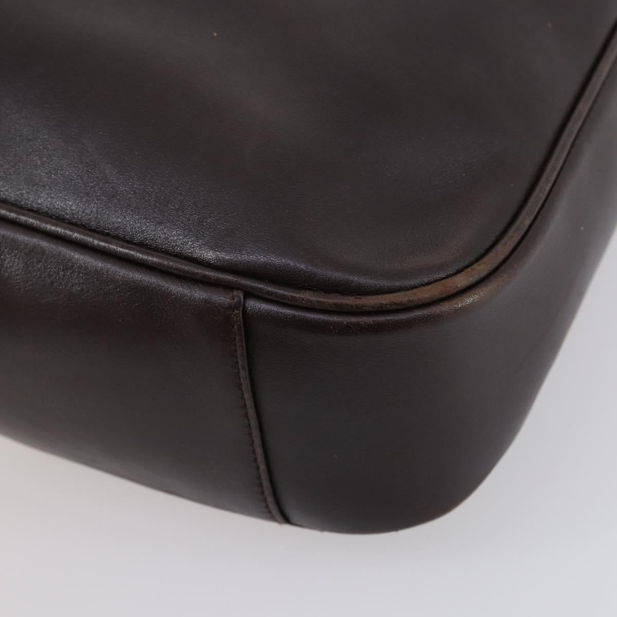 GUCCI Bamboo Hand Bag Leather 2way Brown Auth BA6789