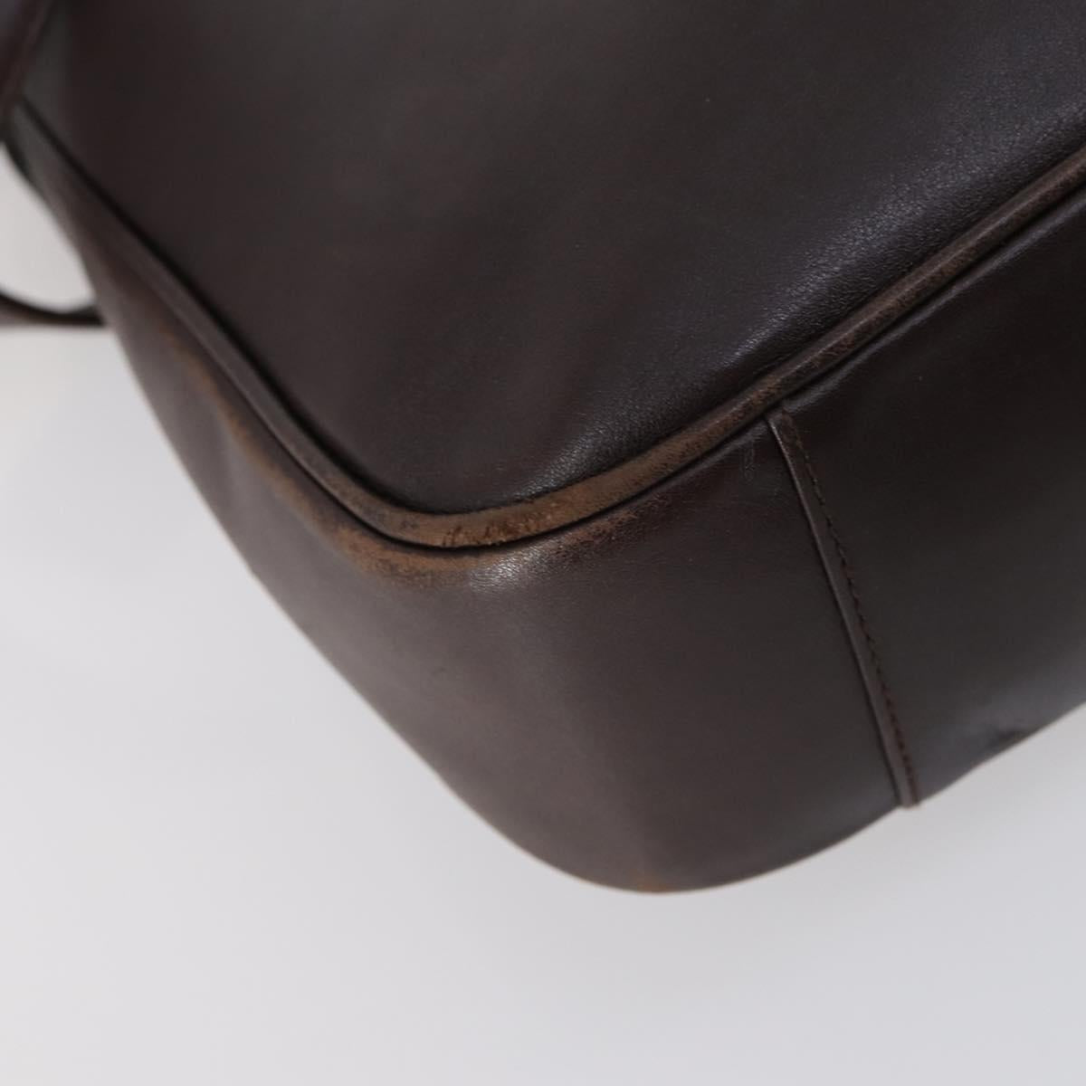 GUCCI Bamboo Hand Bag Leather 2way Brown Auth BA6789