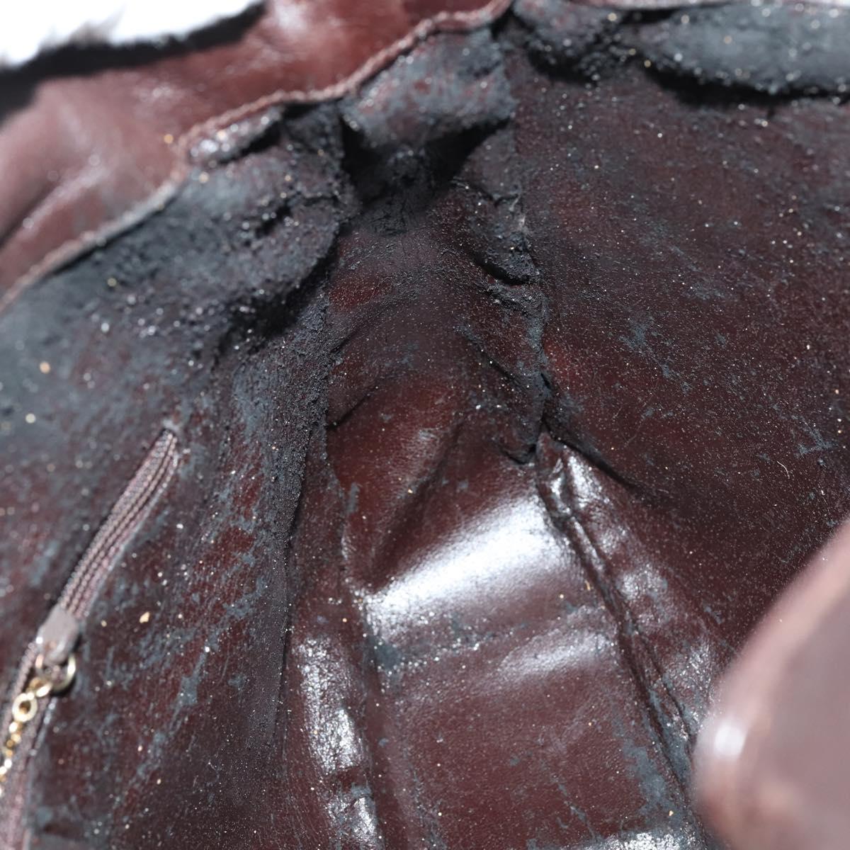 GUCCI Bamboo Hand Bag Leather 2way Brown Auth BA6789