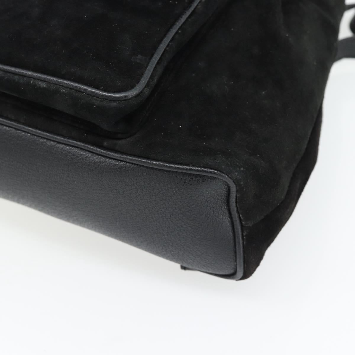 GUCCI Bamboo Backpack Suede Leather Black Auth BA6791
