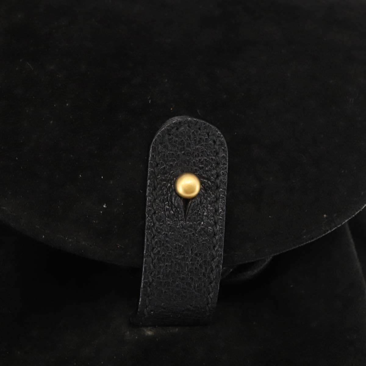 GUCCI Bamboo Backpack Suede Leather Black Auth BA6791