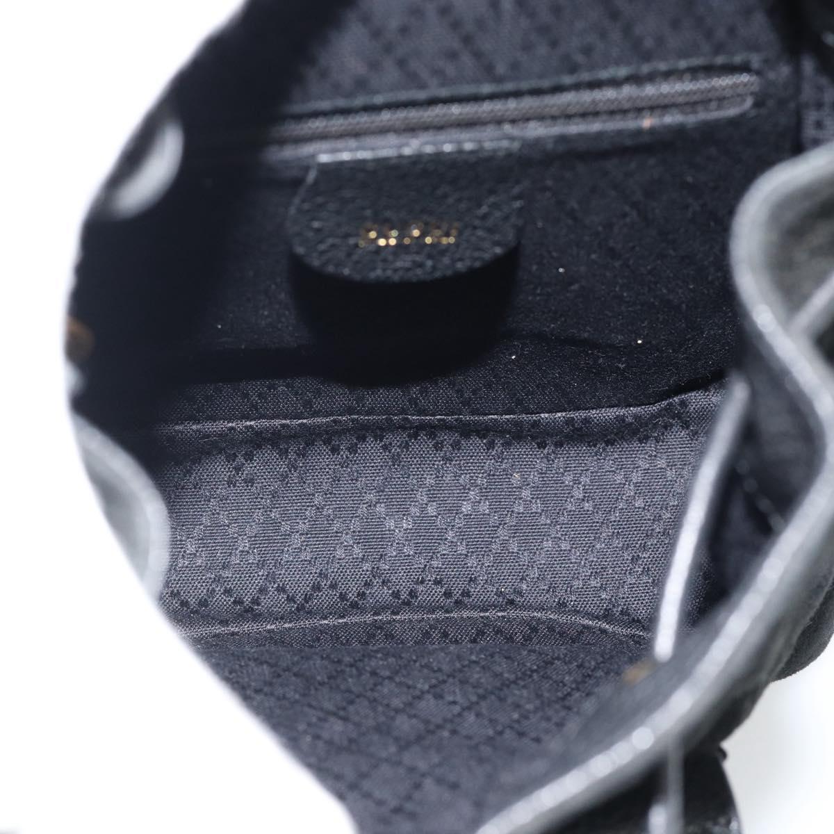 GUCCI Bamboo Backpack Suede Leather Black Auth BA6791