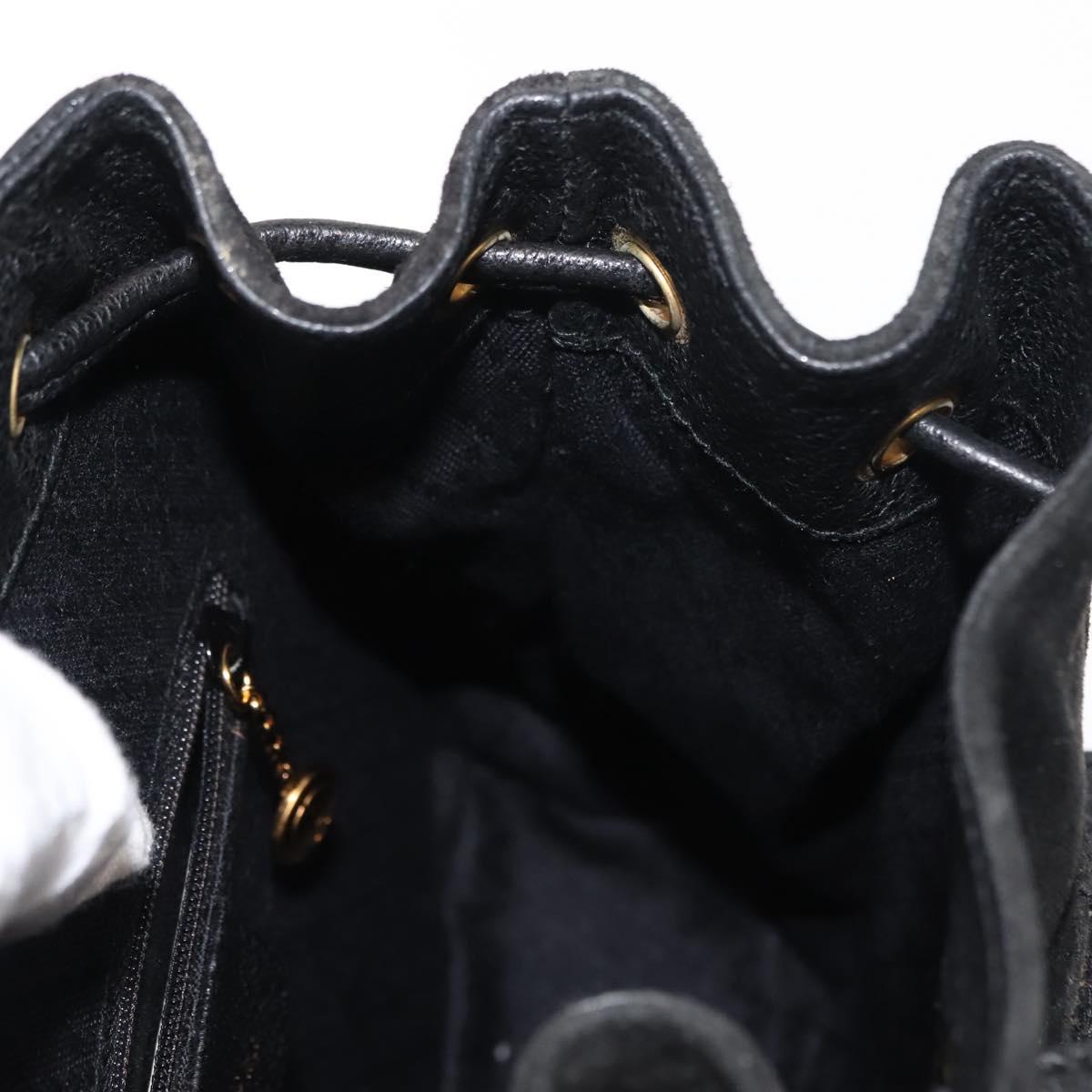 GUCCI Bamboo Backpack Suede Leather Black Auth BA6791