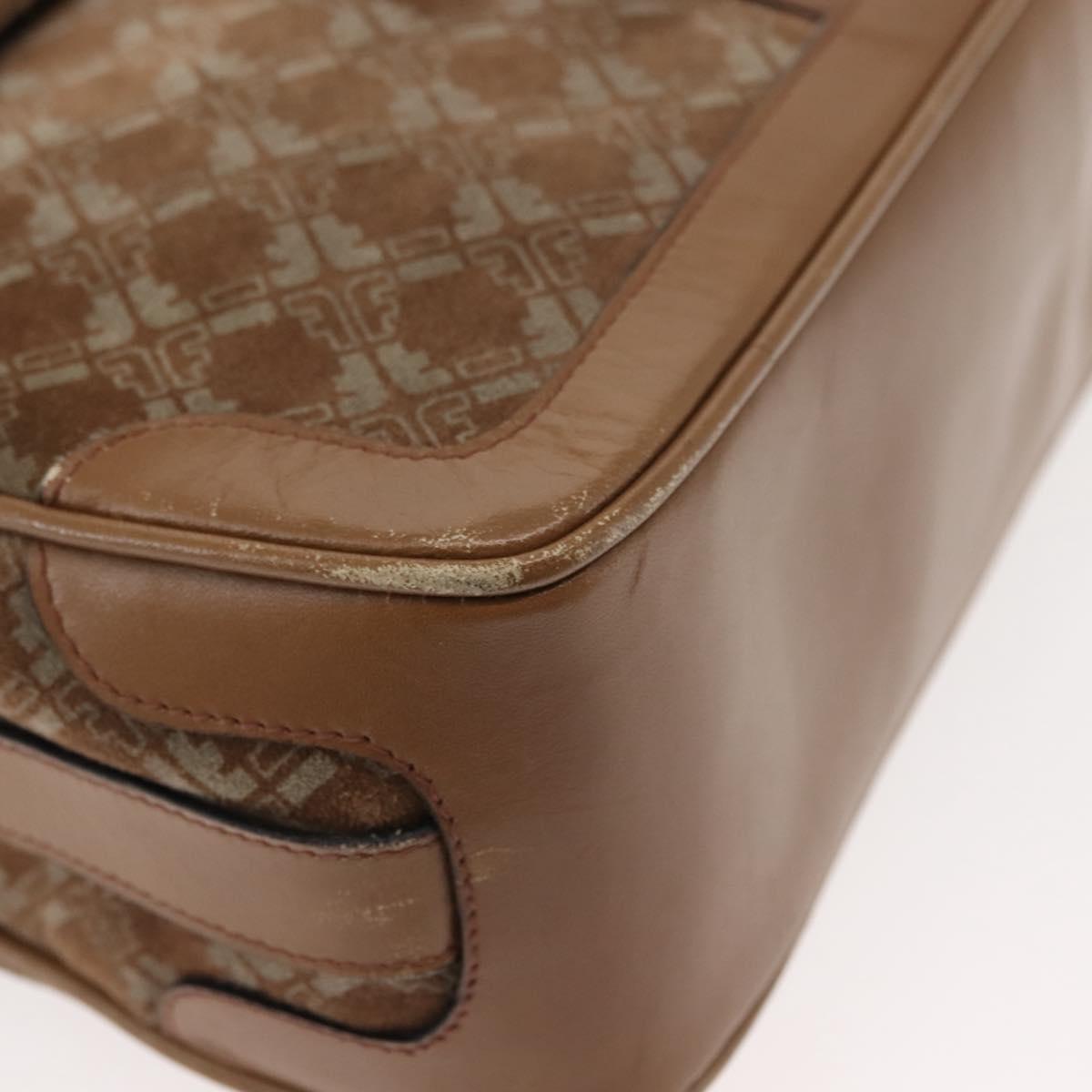 Salvatore Ferragamo Shoulder Bag Suede Beige Auth ba6792