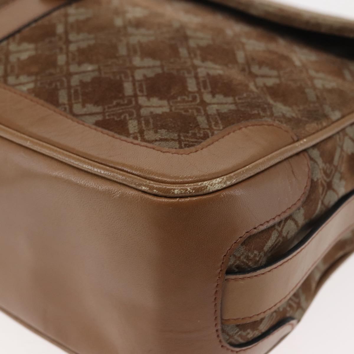 Salvatore Ferragamo Shoulder Bag Suede Beige Auth ba6792