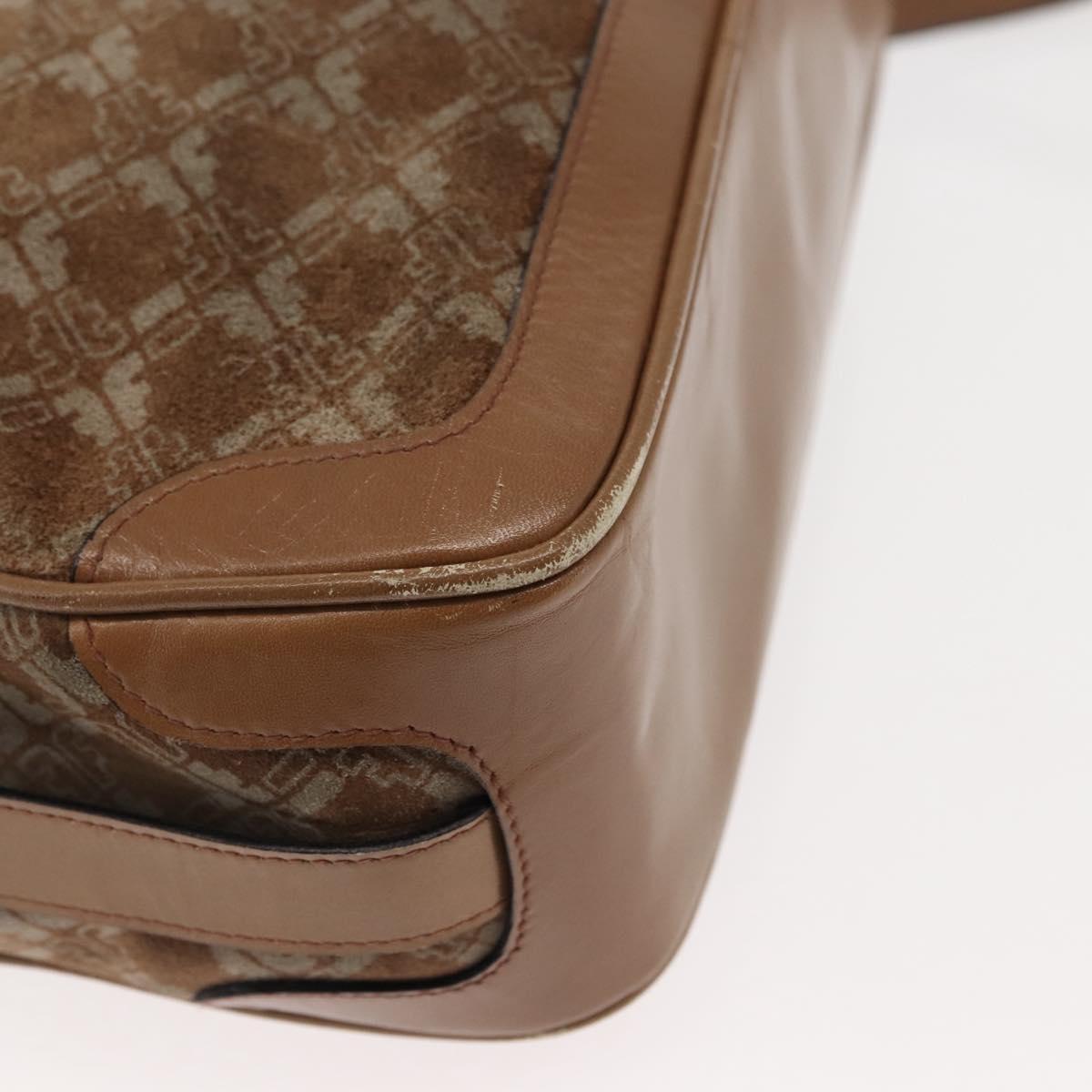 Salvatore Ferragamo Shoulder Bag Suede Beige Auth ba6792