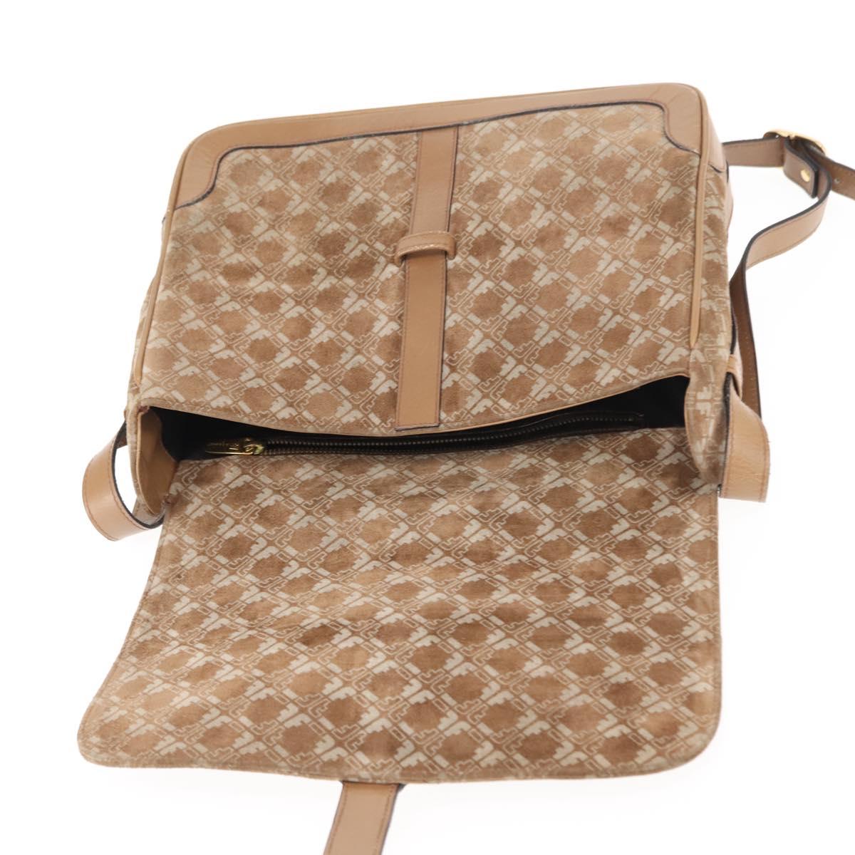 Salvatore Ferragamo Shoulder Bag Suede Beige Auth ba6792