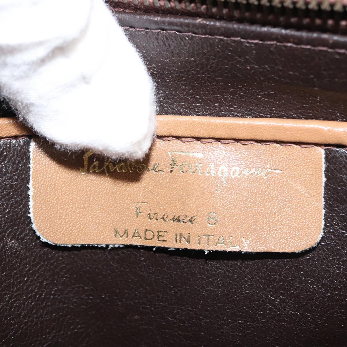 Salvatore Ferragamo Shoulder Bag Suede Beige Auth ba6792