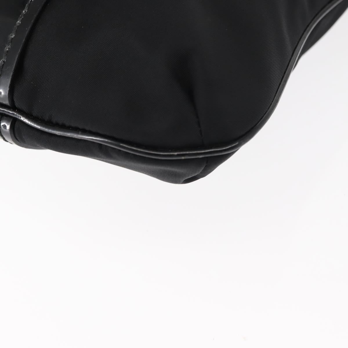 Salvatore Ferragamo Vala Shoulder Bag Nylon Enamel Black Auth BA6793