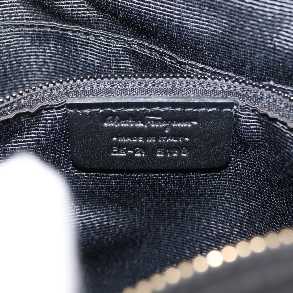 Salvatore Ferragamo Vala Shoulder Bag Nylon Enamel Black Auth BA6793